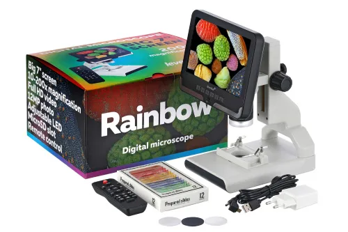 a fényképen:  Levenhuk Rainbow DM700 LCD digitális mikroszkóp,  2