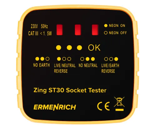 a fényképen:  Ermenrich Zing ST30 aljzat-tesztelő,  2