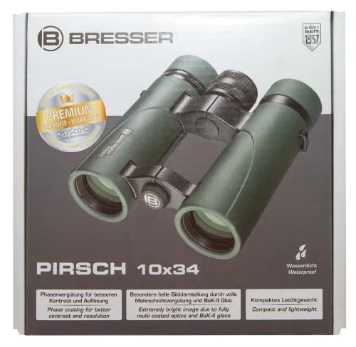 a fényképen:  Bresser Pirsch 10x34 kétszemes távcső,  12