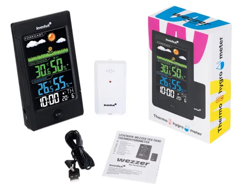 a fotón:  Levenhuk Wezzer Teo TH40 hőmérséklet- és páratartalom-mérő,  2