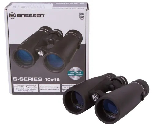 a fényképen:  Bresser S-Series 10x42 kétszemes távcső,  10