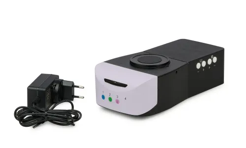 a fényképen:  MAGUS Epi-FL04M LED Epi-fluoreszcens tartozék, fluoreszcens szűrőkockák B/G/UV,  11