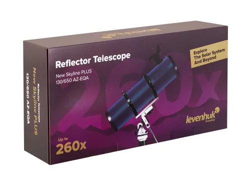 a fényképen:  Levenhuk New Skyline PLUS 130/650 AZ-EQA teleszkóp,  14