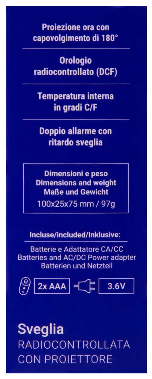 a fotón:  Explore Scientific RC digitális kivetítős óra beltéri hőmérséklettel, fekete,  19