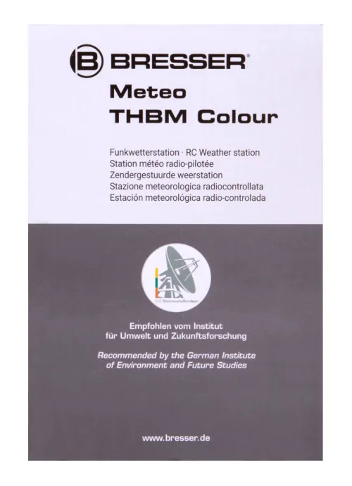 a fényképen:  Bresser színes kijelzős időjárás állomás, fekete,  12