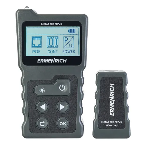 a fényképen:  Ermenrich NetGeeks NP25 PoE tesztelő,  3