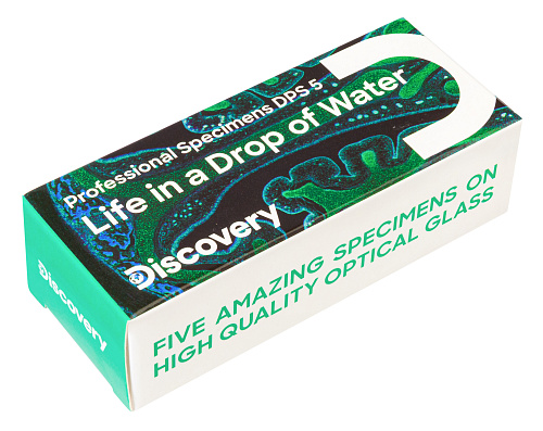 a képen:  Levenhuk Discovery Prof DPS 5 mikropreparátum mintakészlet. „Élet egy csepp vízben”